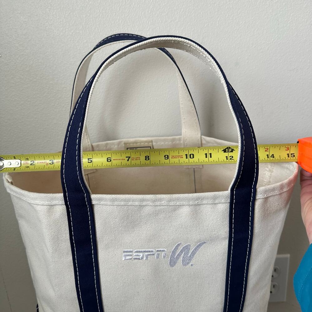 L.L. Bean Boat Tote Medium USA Canvas Navy ESPNW Embroidered - Picture 12 of 12